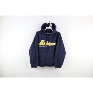 Vintage Navy and Yellow University of Michigan Hoodie